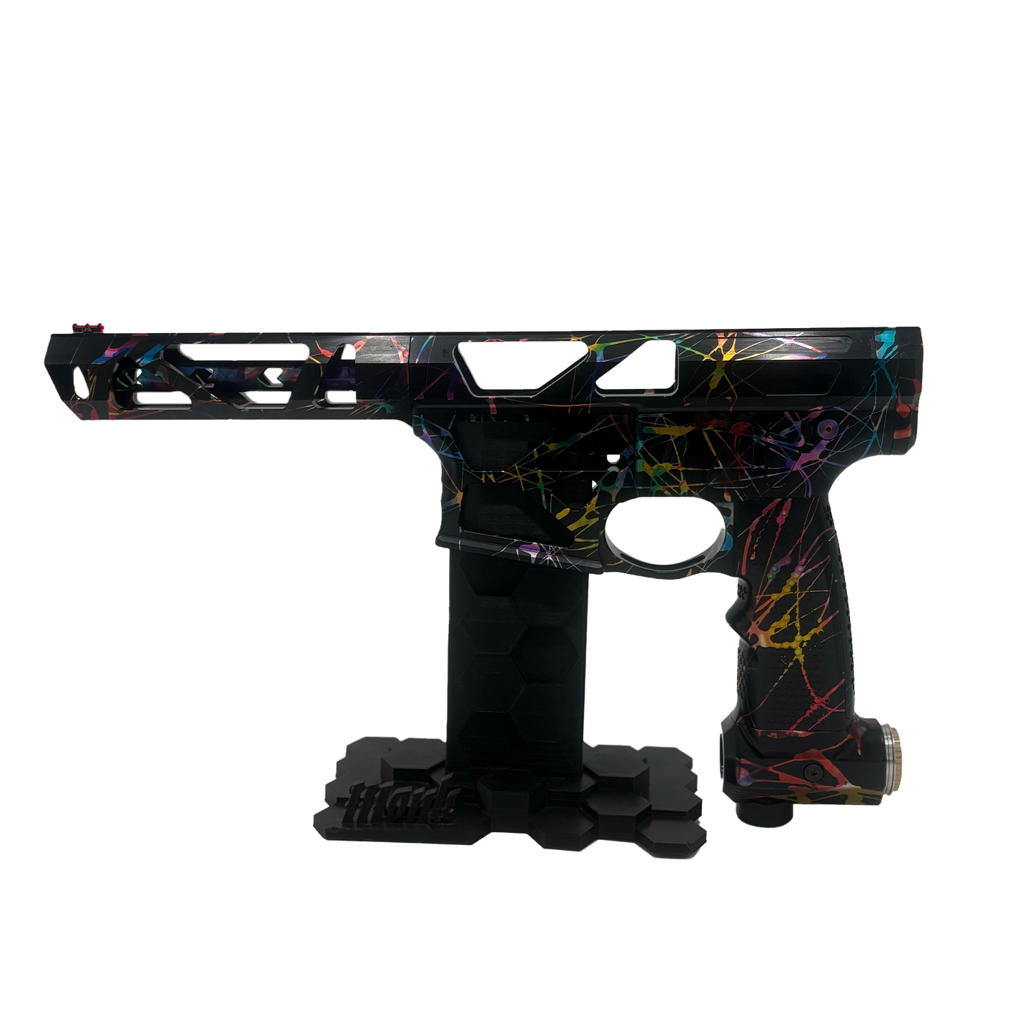 Oracle 1 - Black w/ Rainbow Splatter