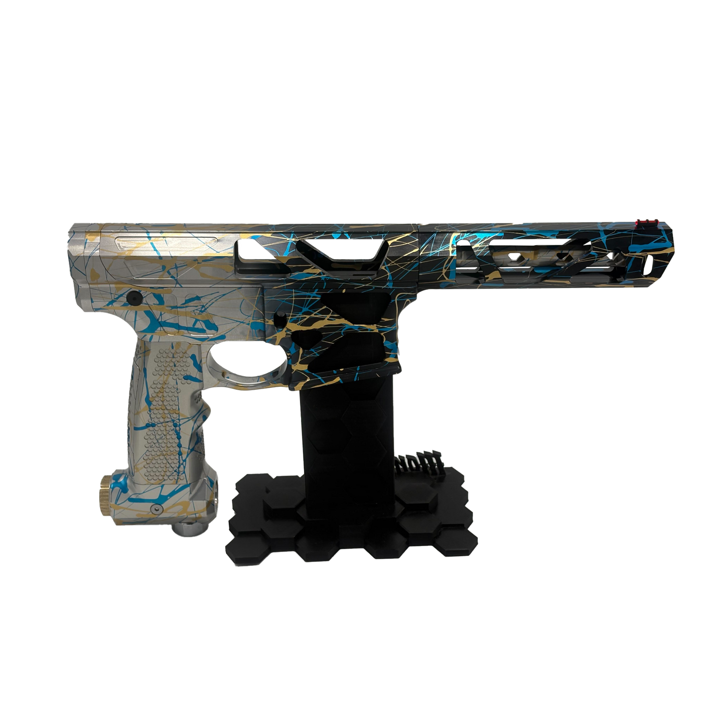 Oracle 1 - Silver/Black w/ Gold-Blue Splatter